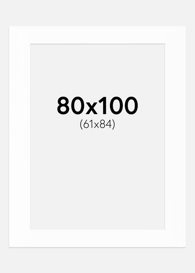 Passe-patrout Biały Biały środek 80x100 cm (61x84)
