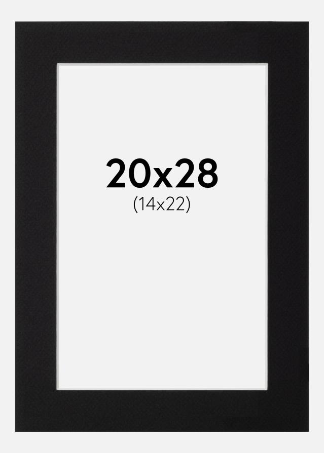 Passe-patrout Czarny Standard Biały środek 20x28 cm (14x22)