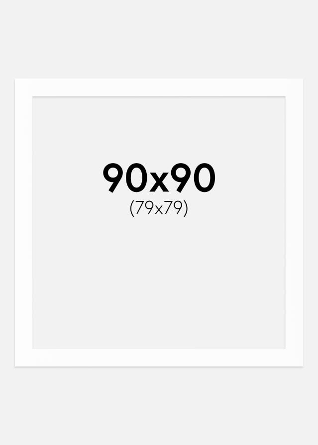 Passe-patrout Biały Biały środek 90x90 cm (79x79)