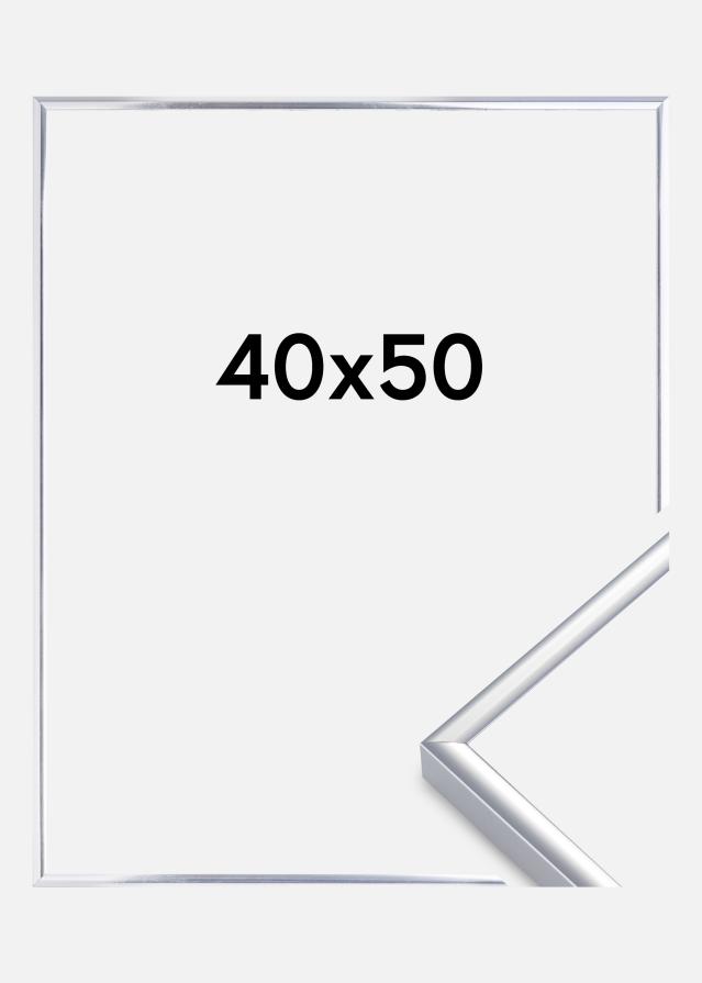Rama Aluminium Szkło akrylowe Srebrny Połysk 40x50 cm