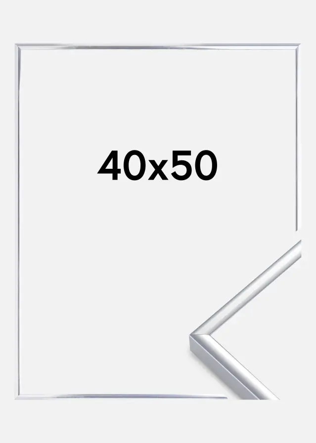 Rama Aluminium Szkło akrylowe Srebrny Połysk 40x50 cm