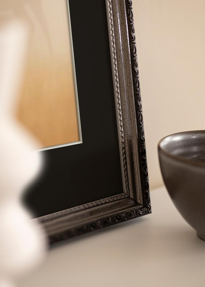 Rama Abisko Srebrny 30x40 cm - Passe-patrout Czarny 18x27 cm