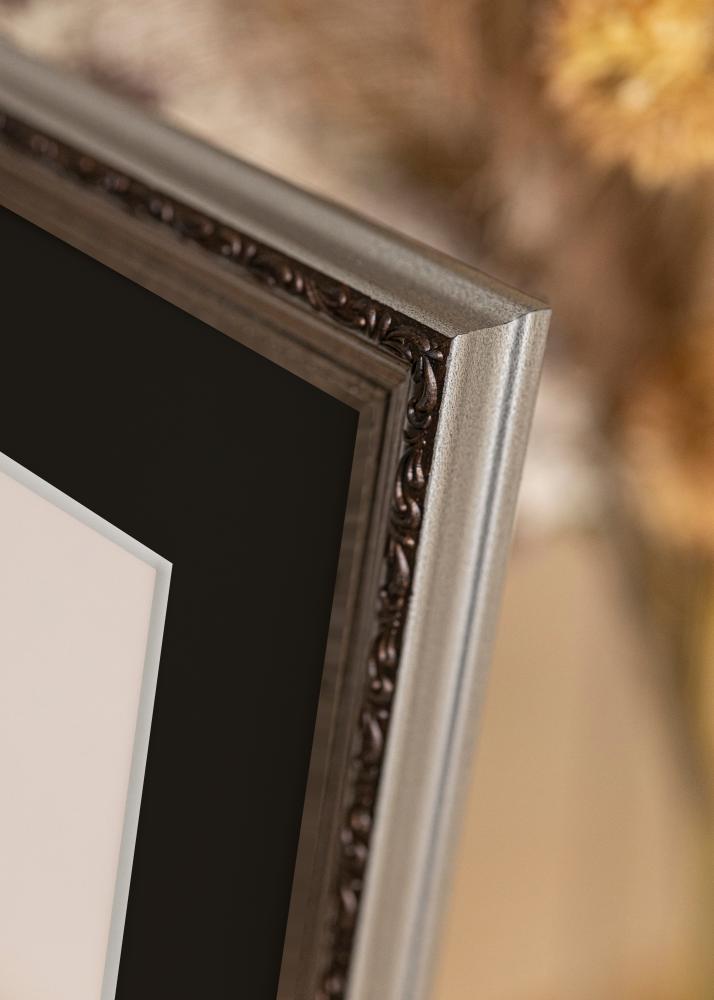 Rama Abisko Srebrny 30x40 cm - Passe-patrout Czarny 18x27 cm