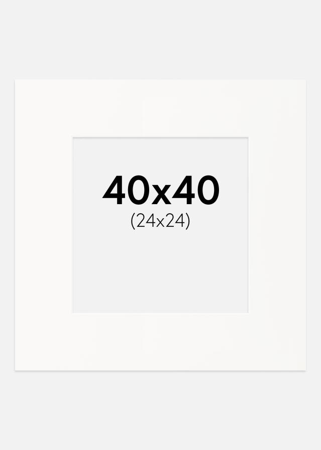 Passe-patrout Offwhite Biały środek 40x40 cm (24x24)