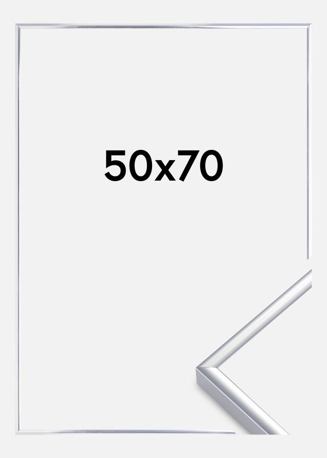 Rama Aluminium Szkło akrylowe Srebrny Połysk 50x70 cm