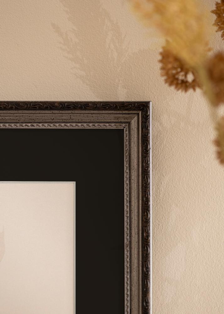 Rama Abisko Srebrny 30x40 cm - Passe-patrout Czarny 18x27 cm