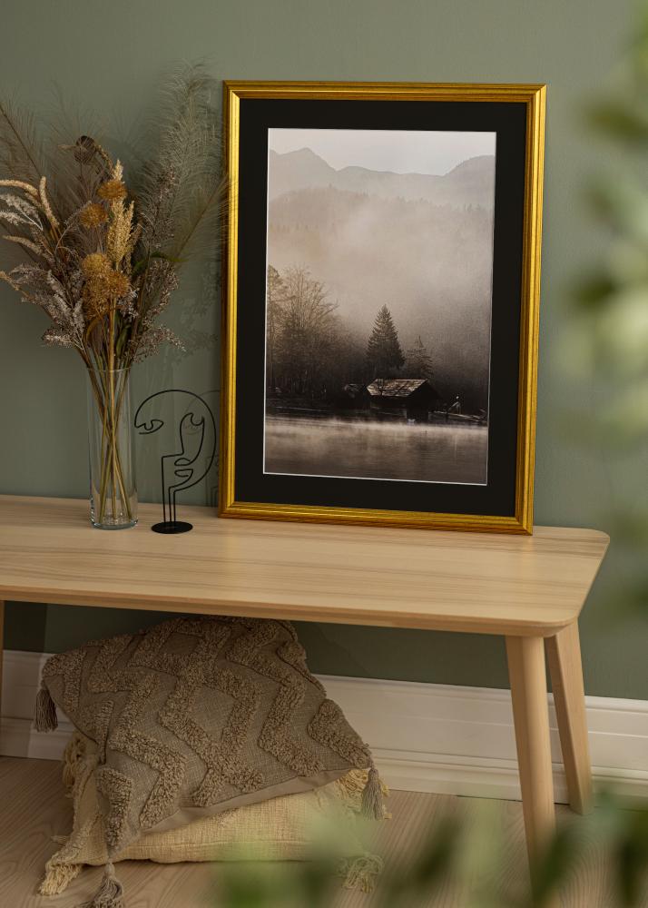 Rama Västkusten Złoty 32x45 cm - Passe-patrout Czarny 10x12 inches