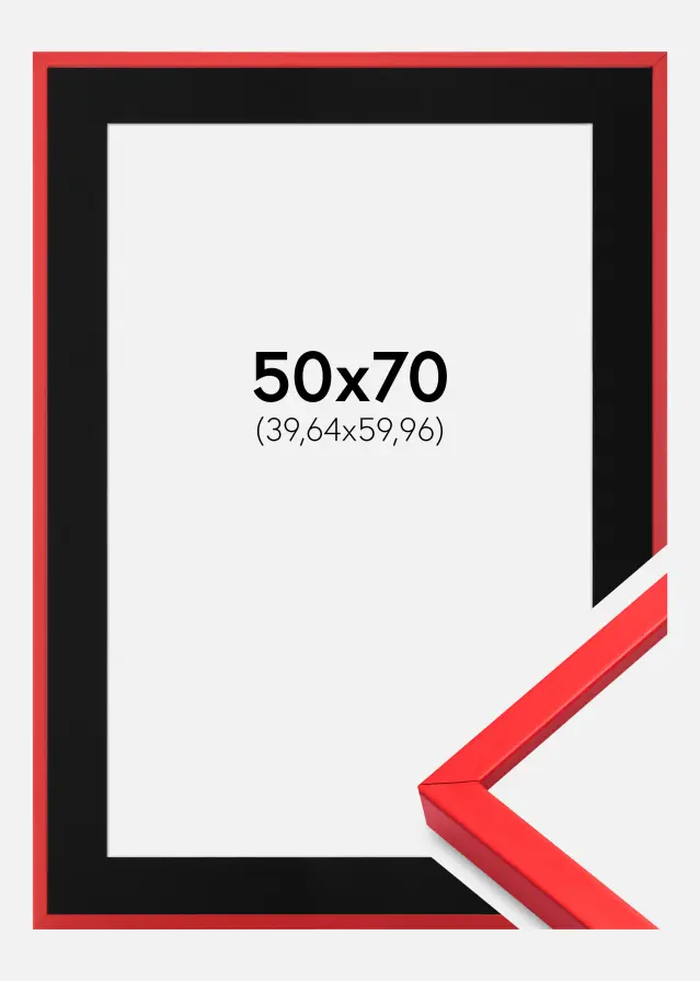 Rama E-Line Czerwony 50x70 cm - Passe-patrout Czarny 16x24 inches