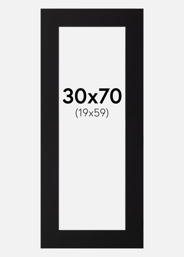 Passe-patrout Czarny Standard Biały środek 30x70 cm (19x59)