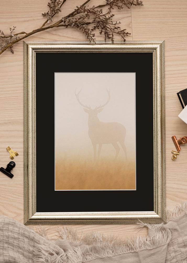 Rama Västkusten Srebrny 70x100 cm - Passe-patrout Czarny 62x93 cm