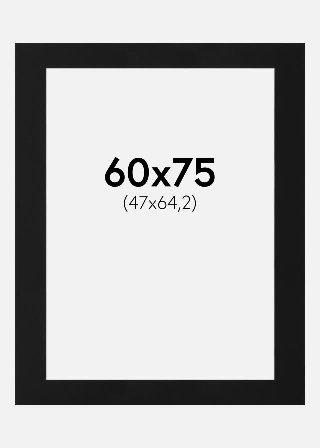 Passe-patrout Czarny Standard (Biały Rdzeń) 60x75 cm (47x64,2)