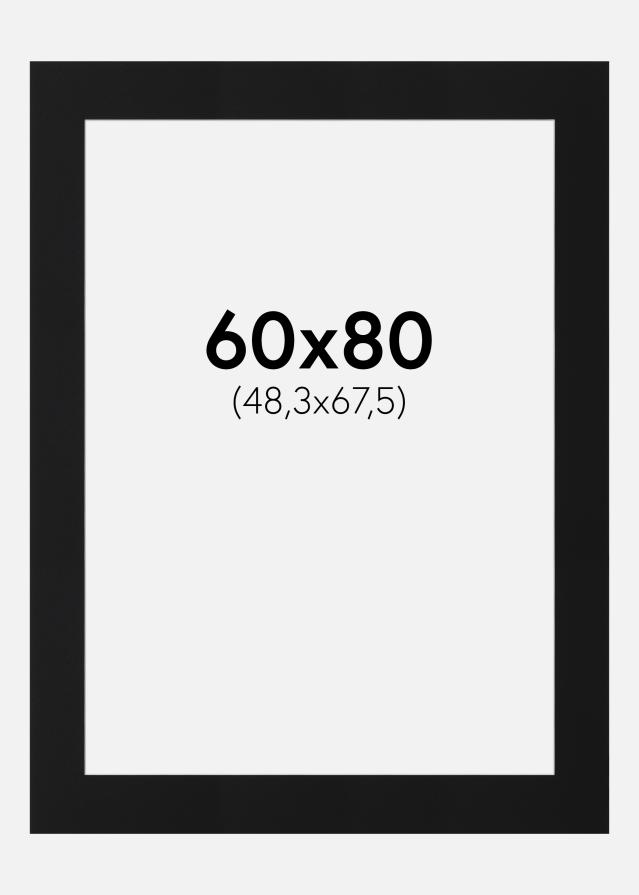 Passe-patrout Czarny Standard (Biały Rdzeń) 60x80 cm (48,3x67,5)