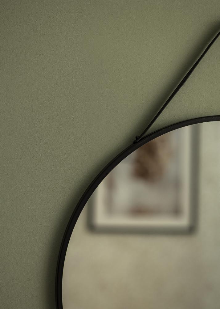 Lustro Trapani Czarny 60 cm Ø