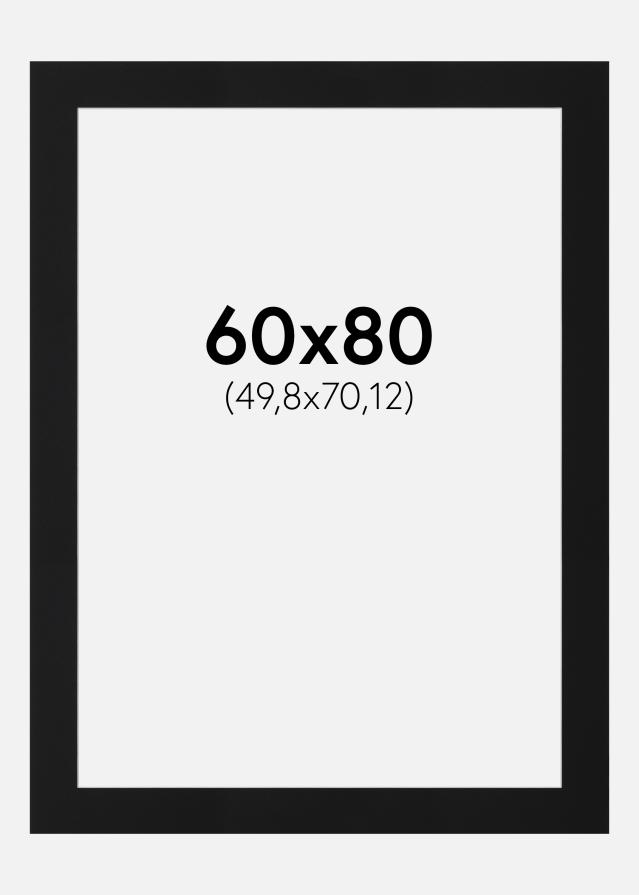 Passe-patrout Czarny Standard (Biały Rdzeń) 60x80 cm (49,8x70,12)