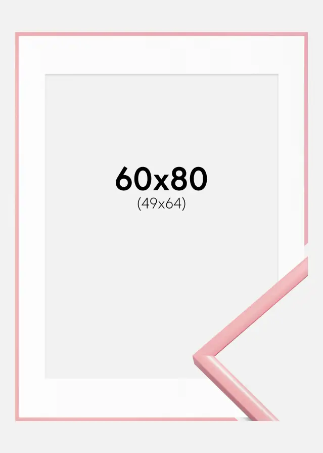Rama New Lifestyle Różowy 60x80 cm - Passe-patrout Biały 50x65 cm