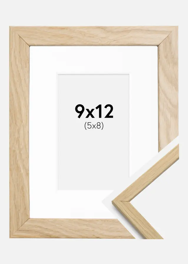 Rama Edsbyn Dąb 9x12 cm - Passe-patrout Biały 6x9 cm