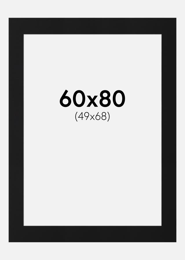 Passe-patrout Czarny Standard (Biały Rdzeń) 60x80 cm (49x68)