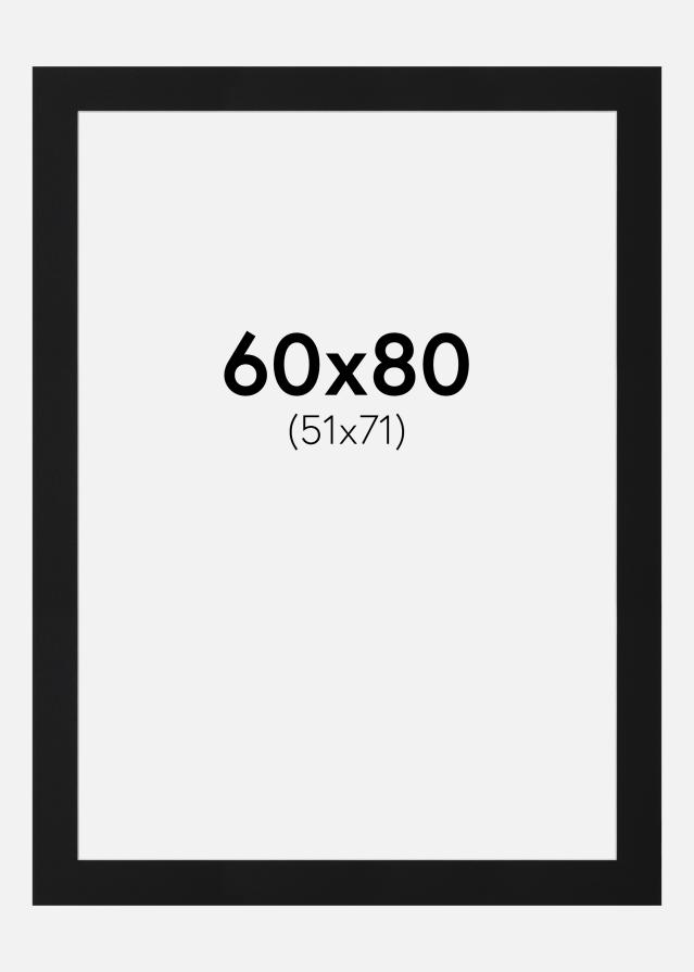 Passe-patrout Czarny Standard (Biały Rdzeń) 60x80 cm (51x71)