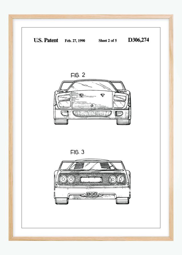 Rysunek patentowy - Ferrari F40 III Plakat