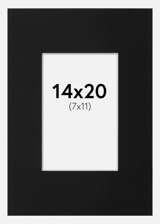 Passe-patrout Czarny Standard (Biały Rdzeń) 14x20 cm (7x11)