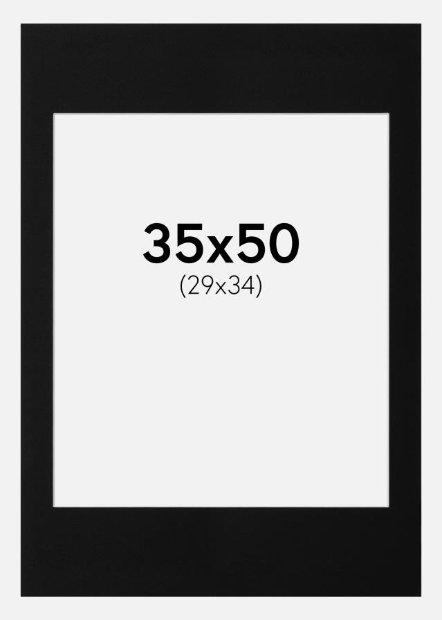 Passe-patrout Czarny Standard Biały środek 35x50 cm (29x34)