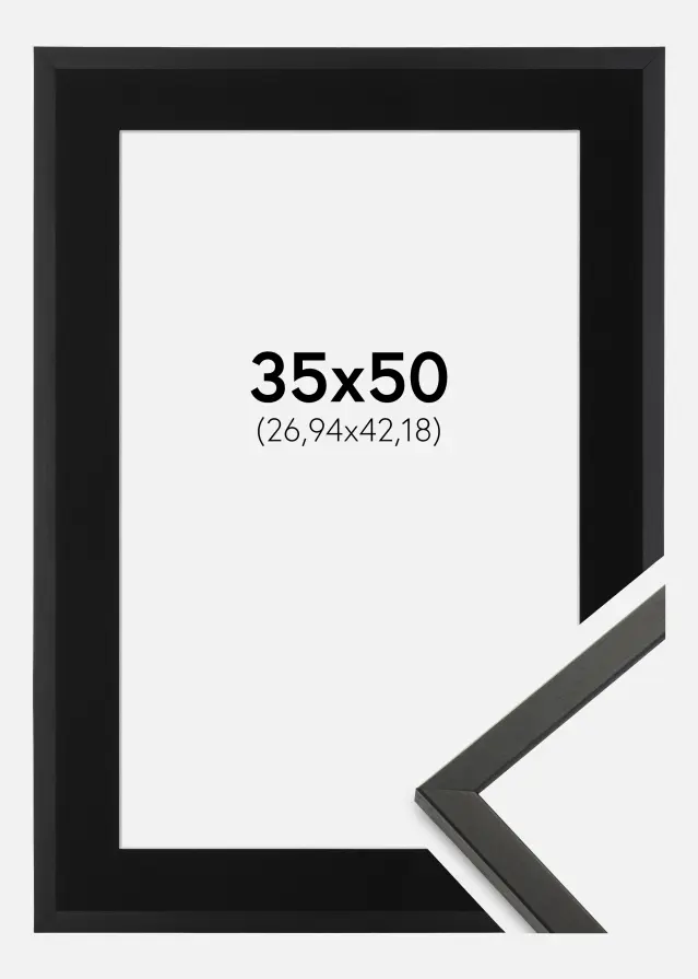 Rama Galant Czarny 35x50 cm - Passe-patrout Czarny 11x17 inches