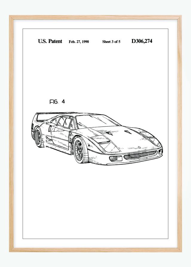 Rysunek patentowy - Ferrari F40 II Plakat
