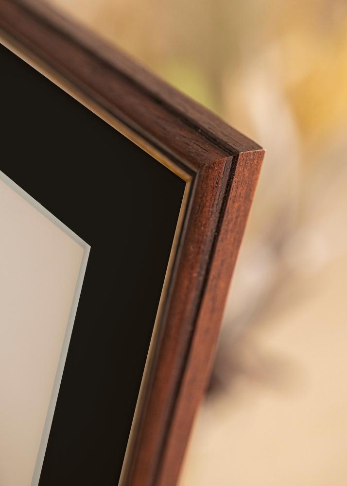 Rama Siljan Brązowy 30x40 cm - Passe-patrout Czarny 21x29,7 cm (A4)