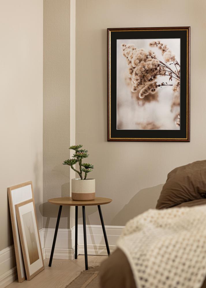 Rama Siljan Brązowy 30x40 cm - Passe-patrout Czarny 21x29,7 cm (A4)