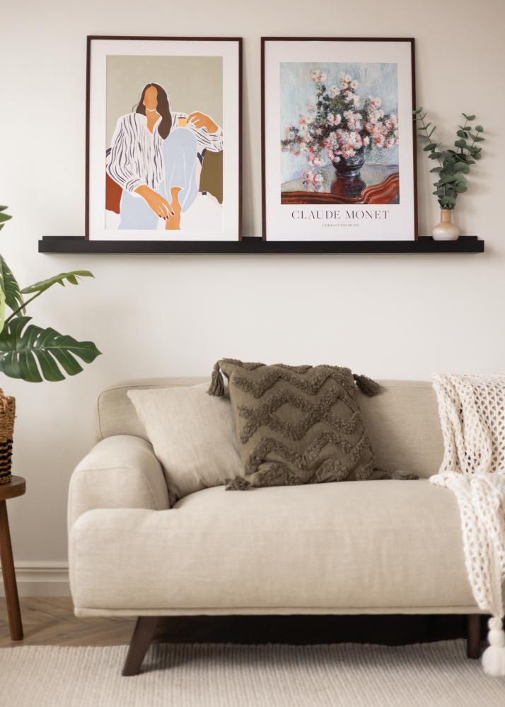 KAILA Półka na obrazy Czarna 140 cm