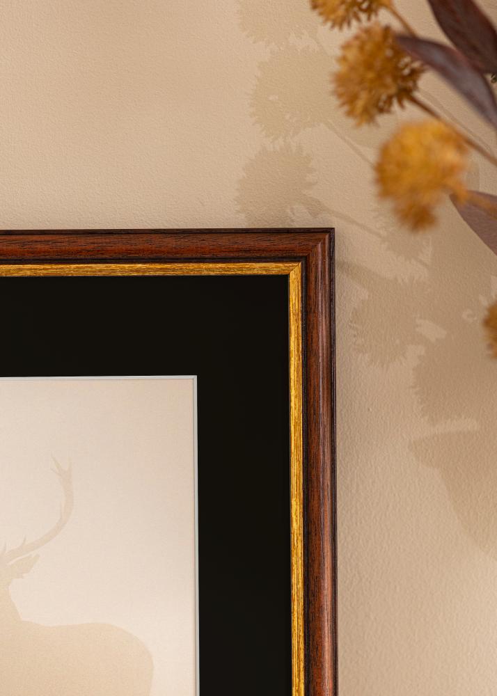 Rama Siljan Brązowy 30x40 cm - Passe-patrout Czarny 21x29,7 cm (A4)