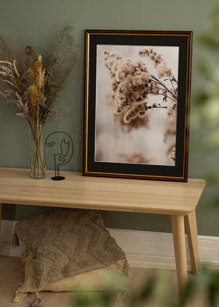 Rama Siljan Brązowy 30x40 cm - Passe-patrout Czarny 21x29,7 cm (A4)