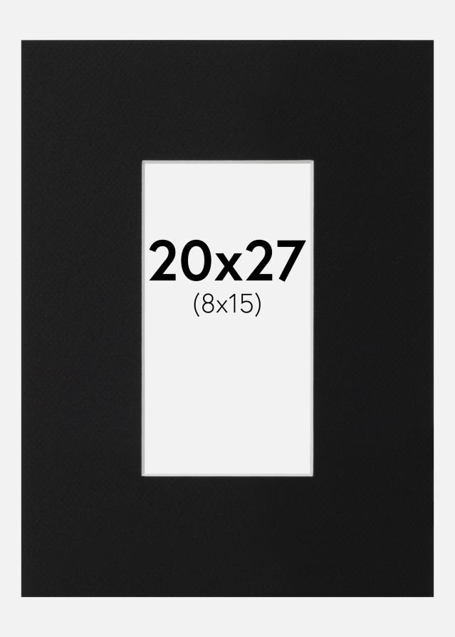 Passe-patrout Czarny Standard (Biały Rdzeń) 20x27 cm (8x15)