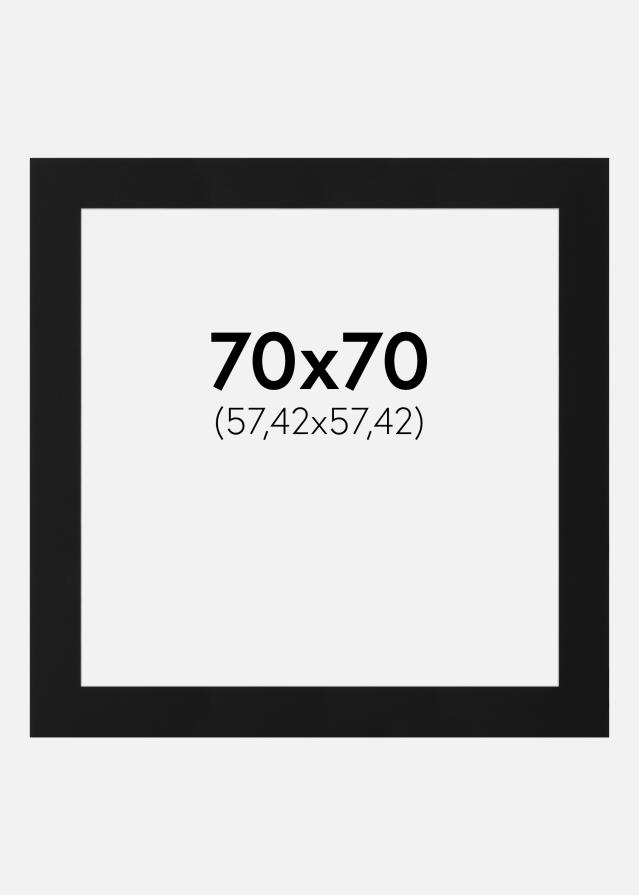 Passe-patrout Czarny Standard (Biały Rdzeń) 70x70 cm (57,42x57,42)