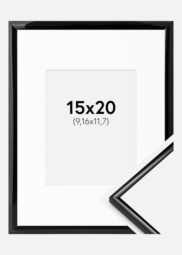 Rama Scandi Czarny 15x20 cm - Passe-patrout Biały 4x5 inches