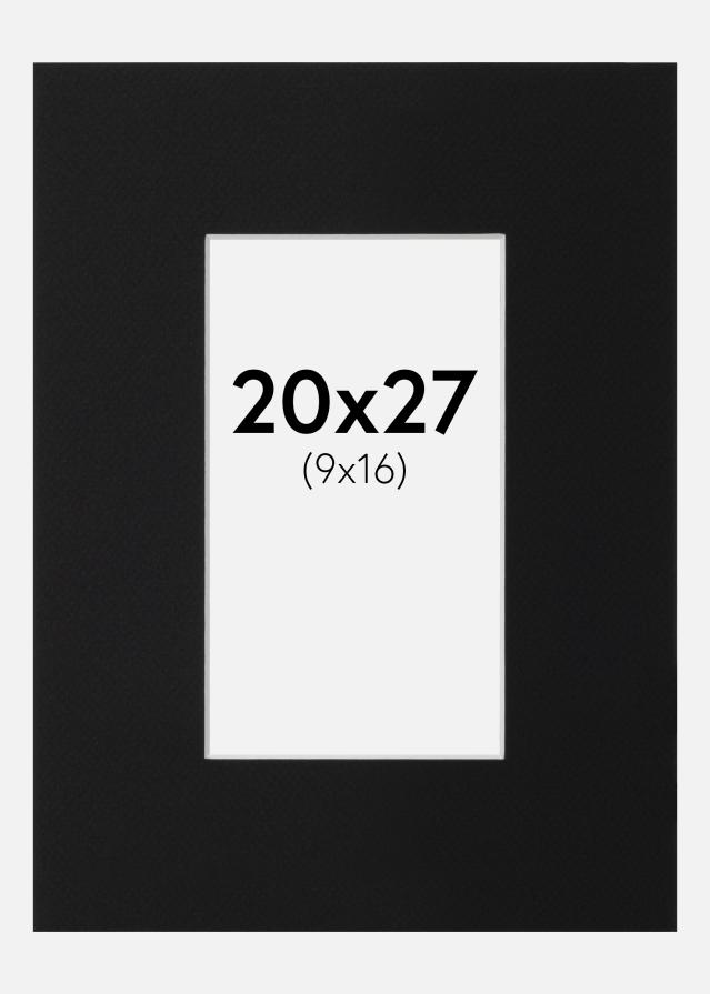 Passe-patrout Czarny Standard (Biały Rdzeń) 20x27 cm (9x16)