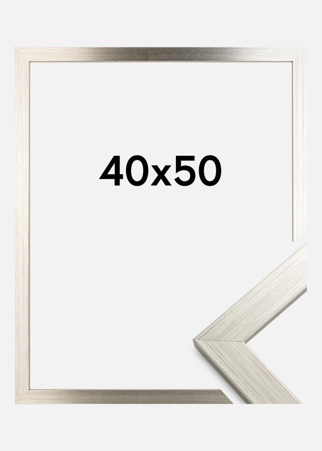 Rama Srebrny Wood 40x50 cm