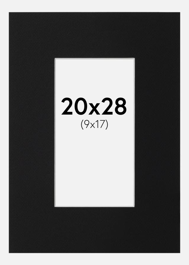 Passe-patrout Czarny Standard (Biały Rdzeń) 20x28 cm (9x17)
