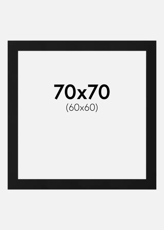 Passe-patrout Czarny Standard (Biały Rdzeń) 70x70 cm (60x60)