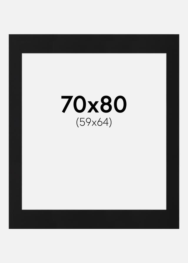 Passe-patrout Czarny Standard (Biały Rdzeń) 70x80 cm (59x64)