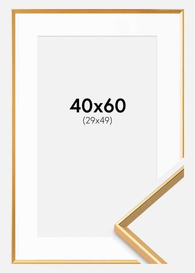 Rama Desire Złoty 40x60 cm - Passe-patrout Biały 30x50 cm