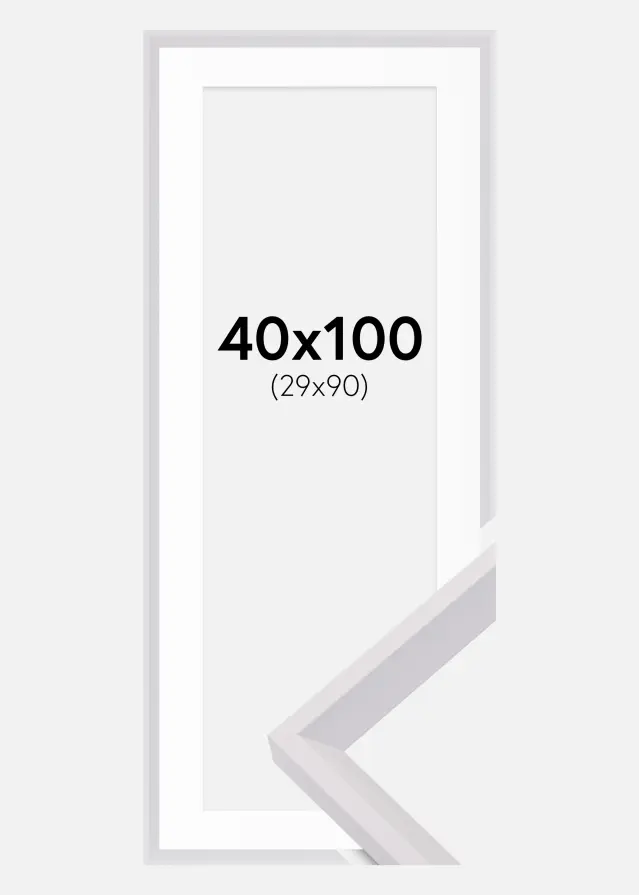 Rama Globe Biały 40x100 cm - Passe-patrout Biały 30x91 cm