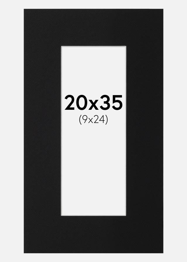 Passe-patrout Czarny Standard (Biały Rdzeń) 20x35 cm (9x24)