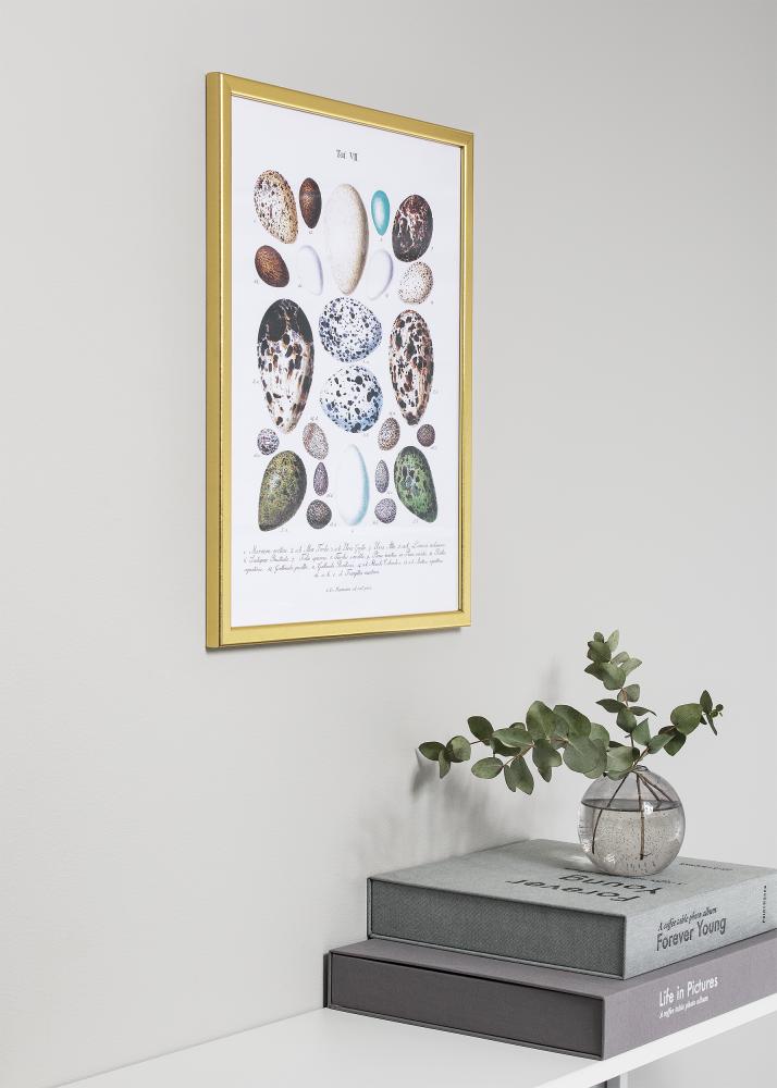 Rama Slim Matowy Szkło antyrefleksyjne Złoty 13x13 cm