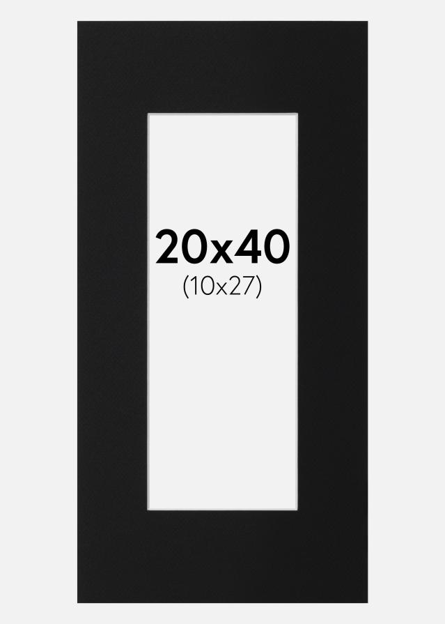 Passe-patrout Czarny Standard (Biały Rdzeń) 20x40 cm (10x27)