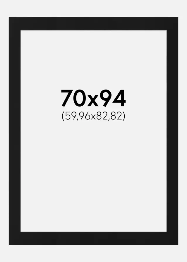 Passe-patrout Czarny Standard (Biały Rdzeń) 70x94 cm (59,96x82,82)