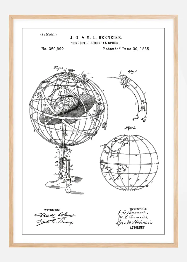 Rysunek patentowy - Astronomiczny model - Biały Plakat