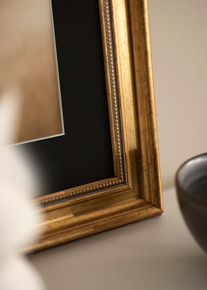 Rama Rokoko Złoty 40x50 cm - Passe-patrout Czarny 29,7x42 cm (A3)