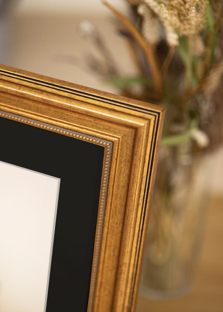 Rama Rokoko Złoty 40x50 cm - Passe-patrout Czarny 29,7x42 cm (A3)