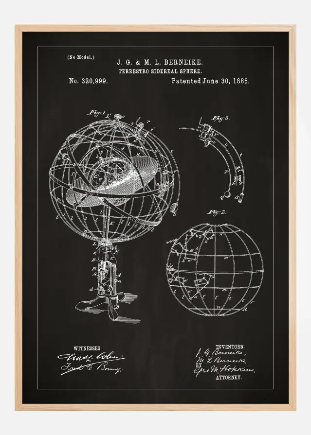Rysunek patentowy - Astronomiczny model - Czarny Plakat